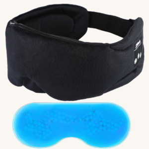 Masque sommeil lavable Bluetooth Oorha — occultant, audio intégré, confort optimal chaque nuit